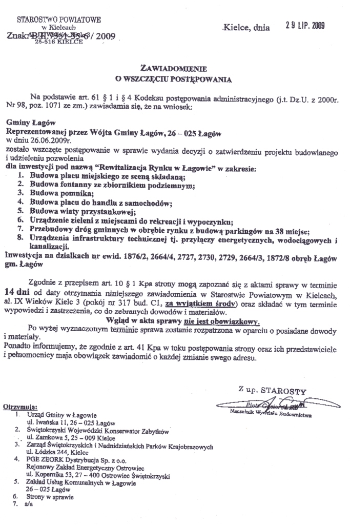 Fot. nr 4315 - Zawiadomienie o wszczęciu postępowania